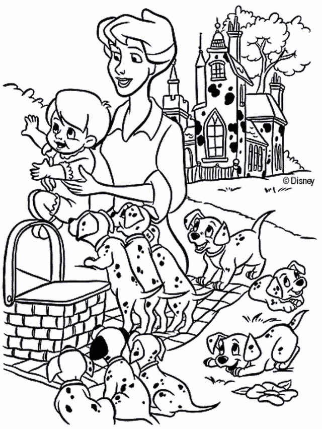 Plansa de colorat cu 101 Dalmatieni 76 74